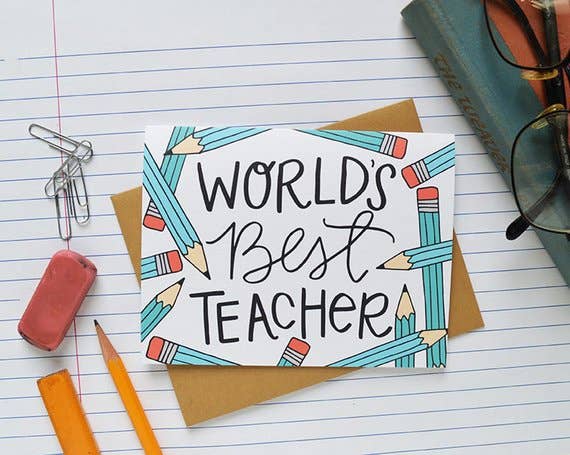 World's Best Teacher, Teacher Appreciation Card