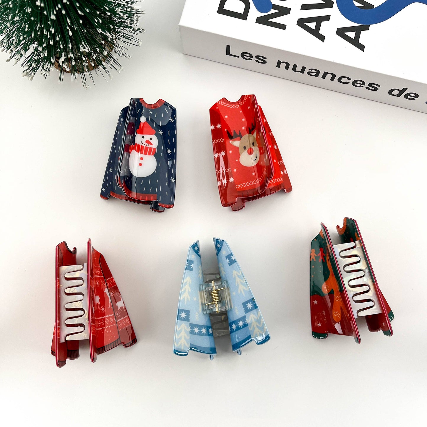 Sweater Style Hair Clip, Christmas Claw Clip