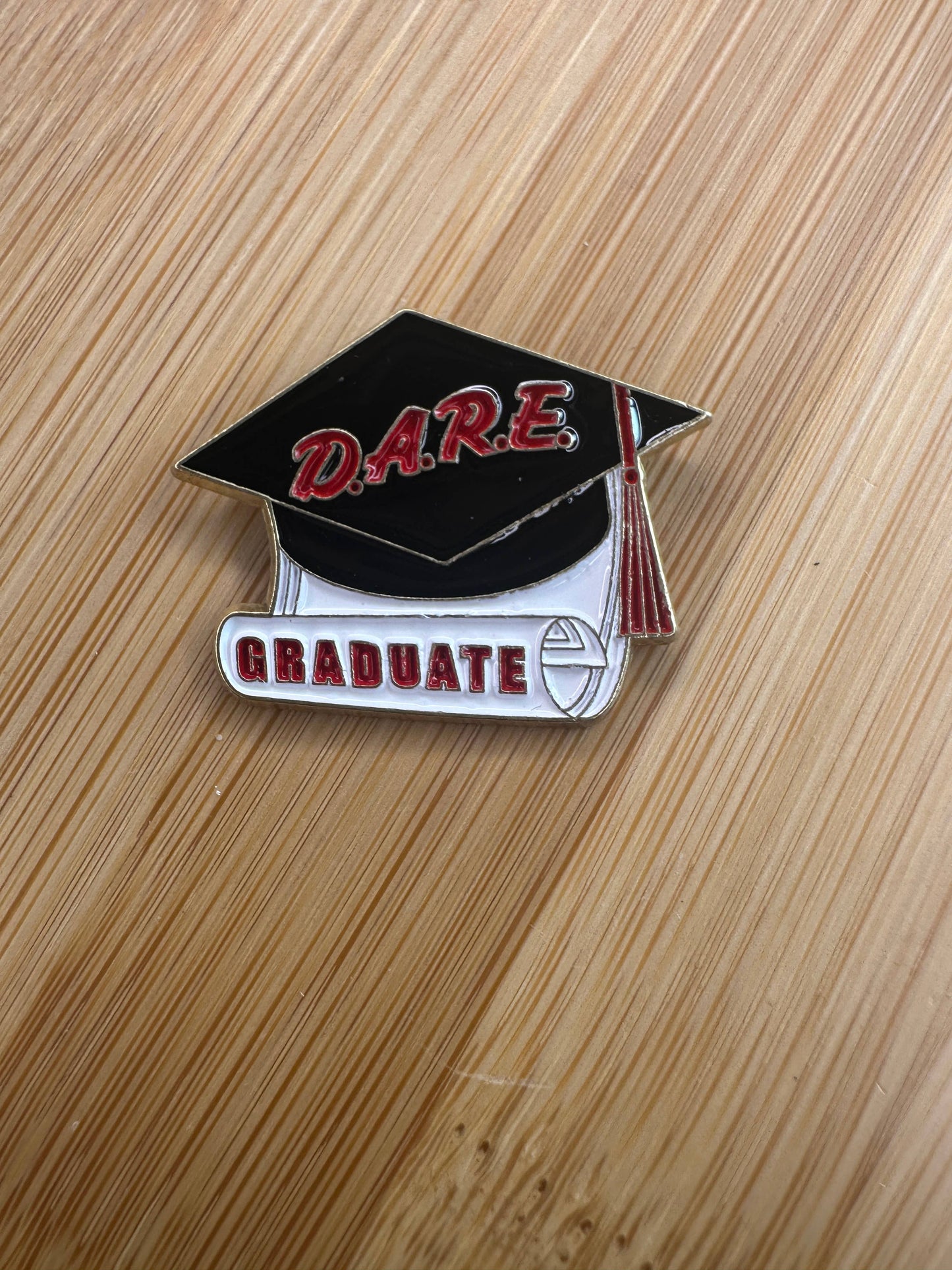 D.A.R.E. Graduate Enamel Pin - Cap and Tassel