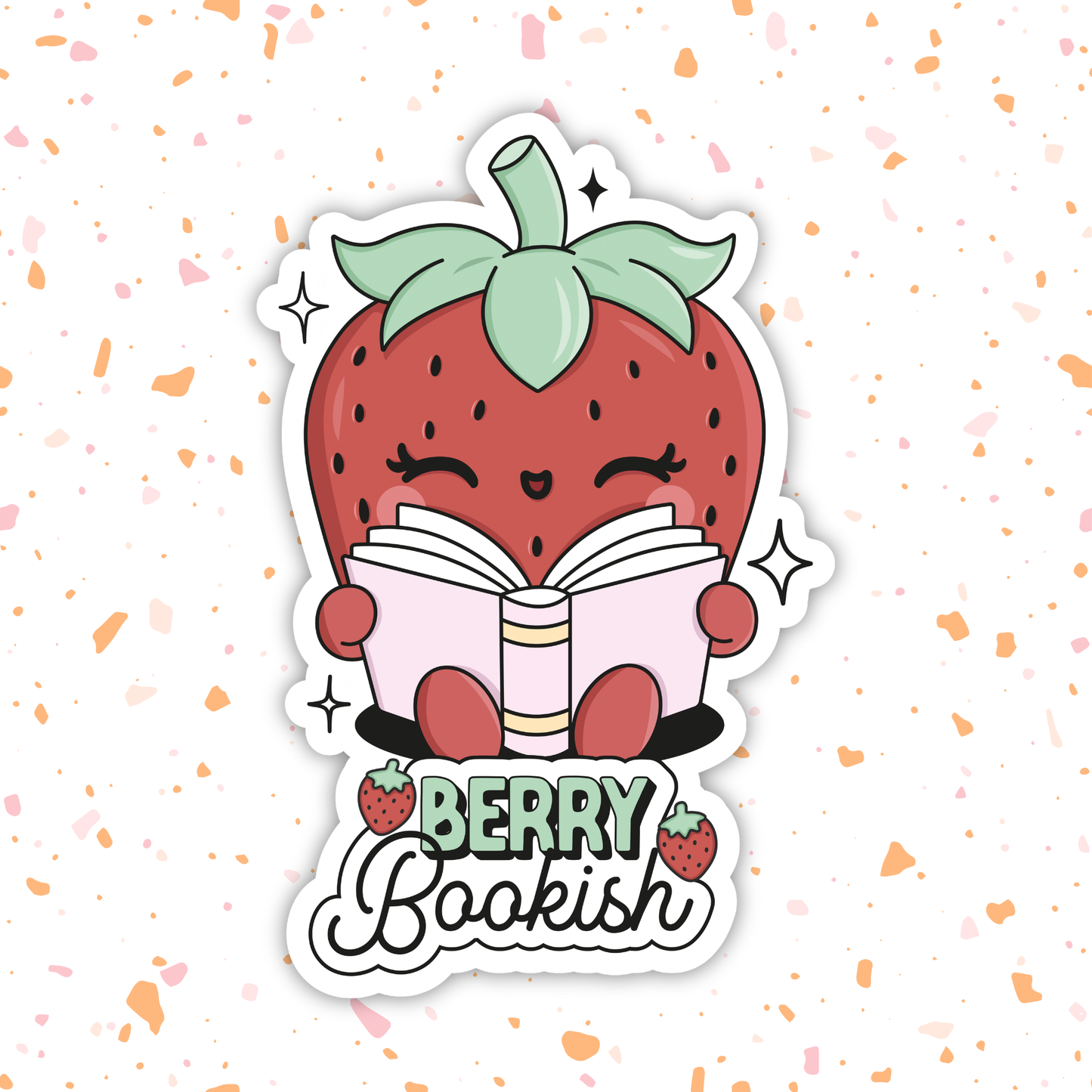Berry Bookish Vinyl Sticker