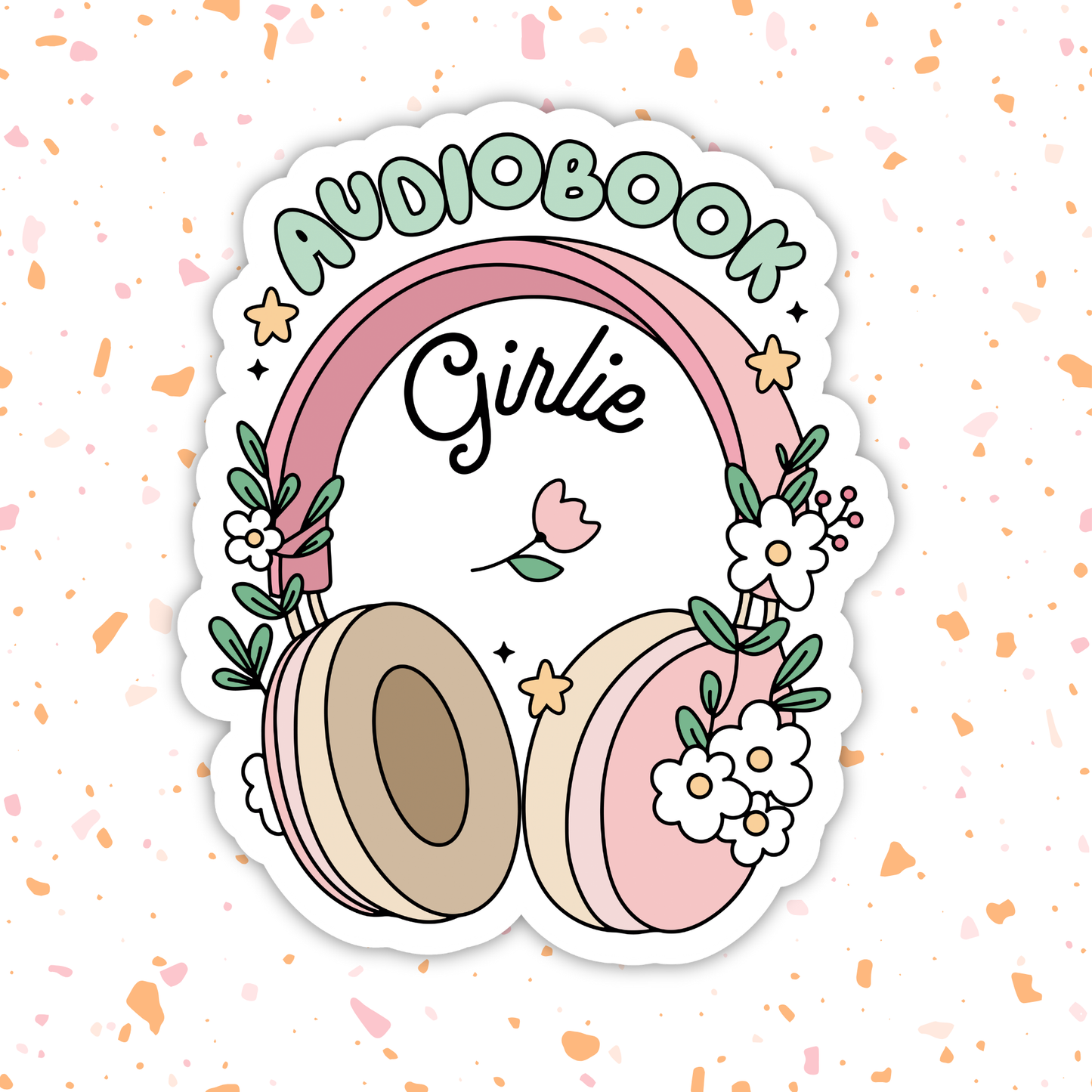 Audio Book Girlie Vinyl Sticker