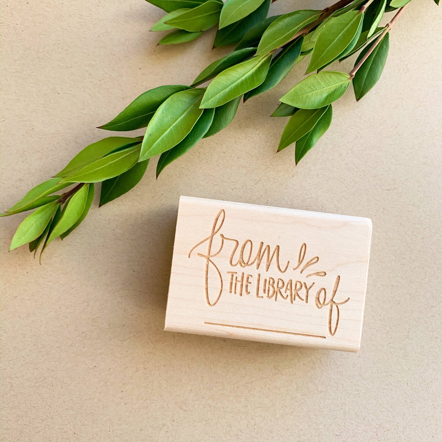 From The Library Of Bookplate Rubber Stamp