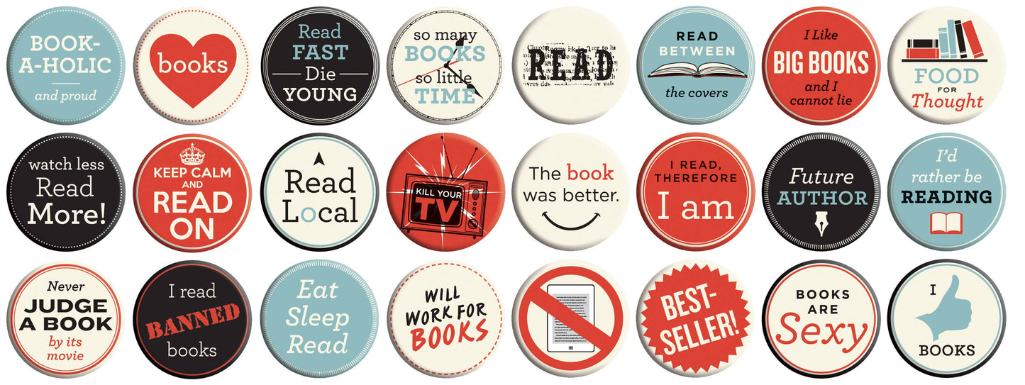 I Love Books Buttons