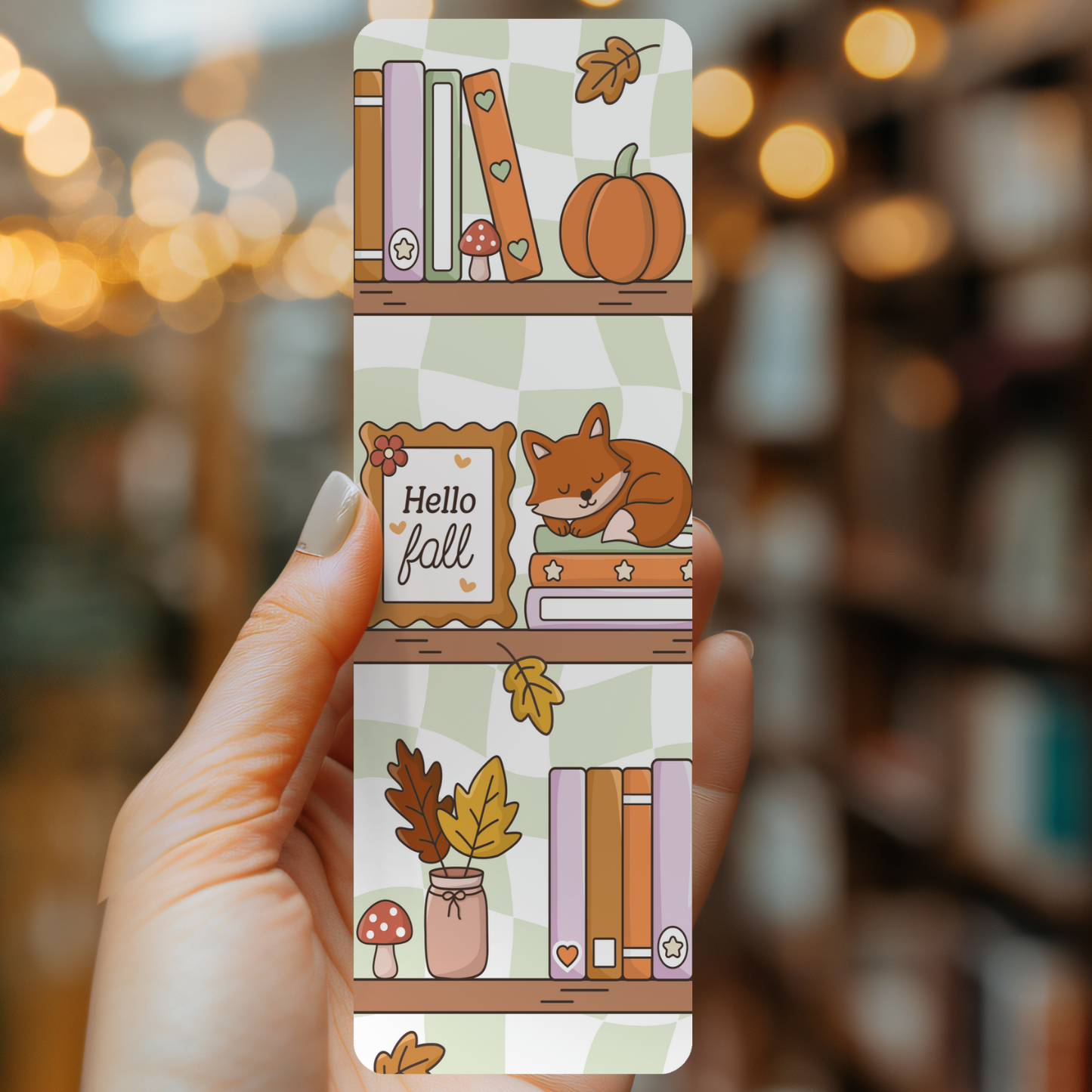 Fall Fox Bookshelf Bookmark