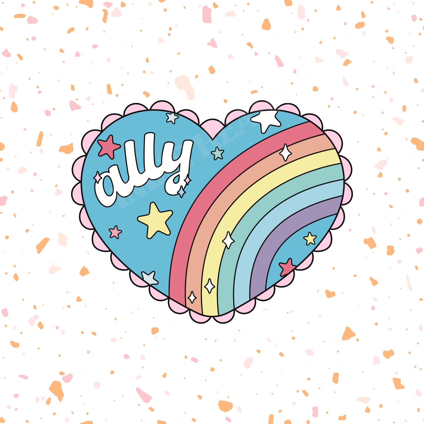 Ally Rainbow Heart Vinyl Sticker – LGBTQ+ Pride