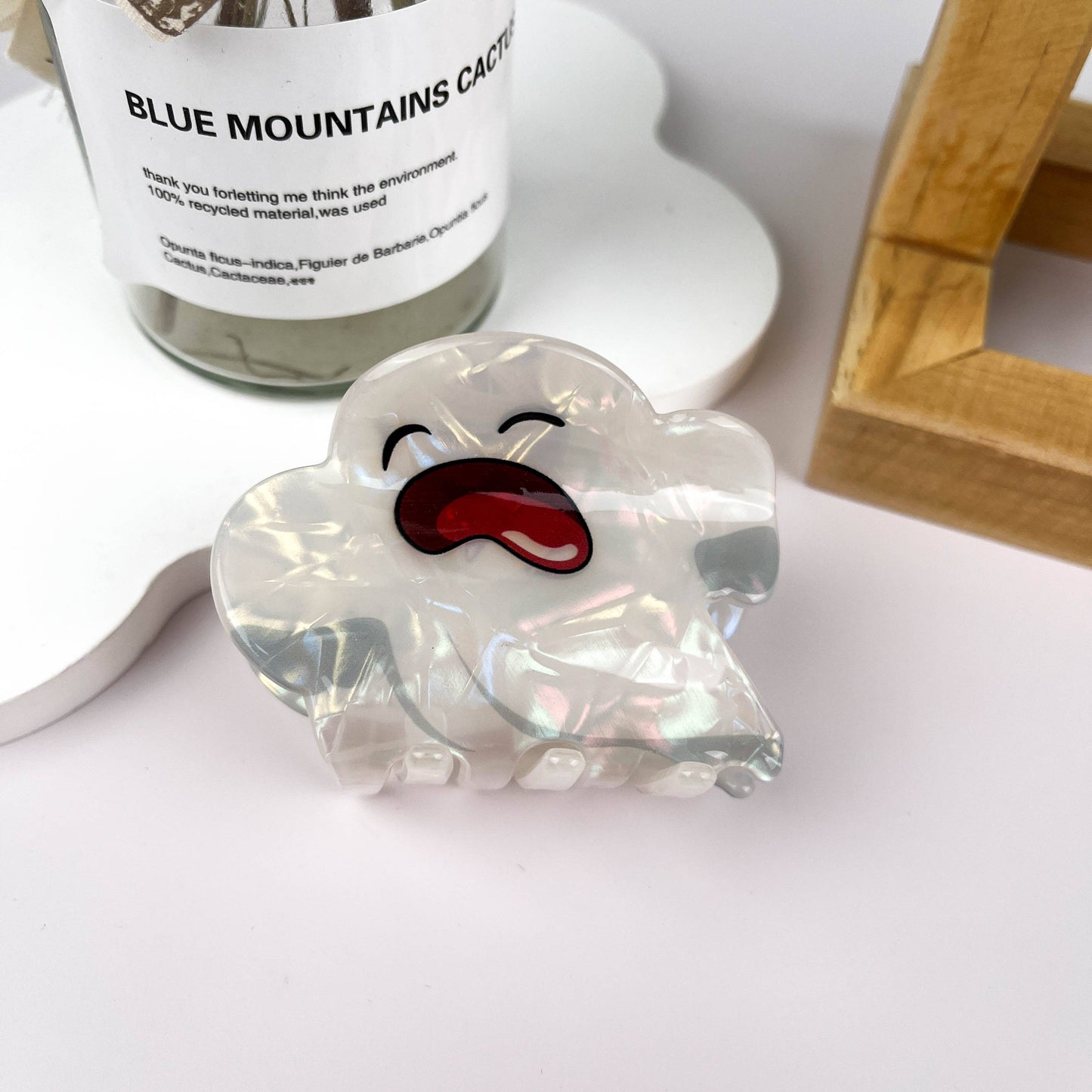 White Ghost Halloween Hair Clip