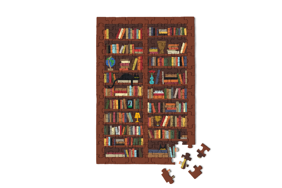 Bookcase Mini jigsaw puzzle book store lover gift books