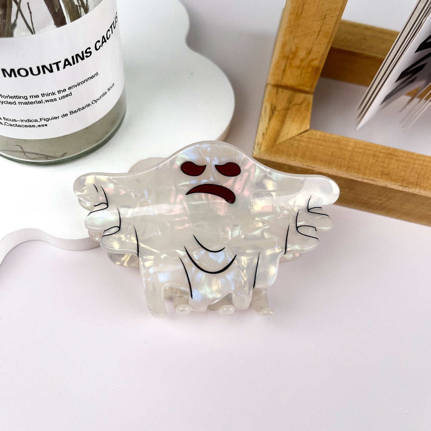 White Ghost Halloween Hair Clip