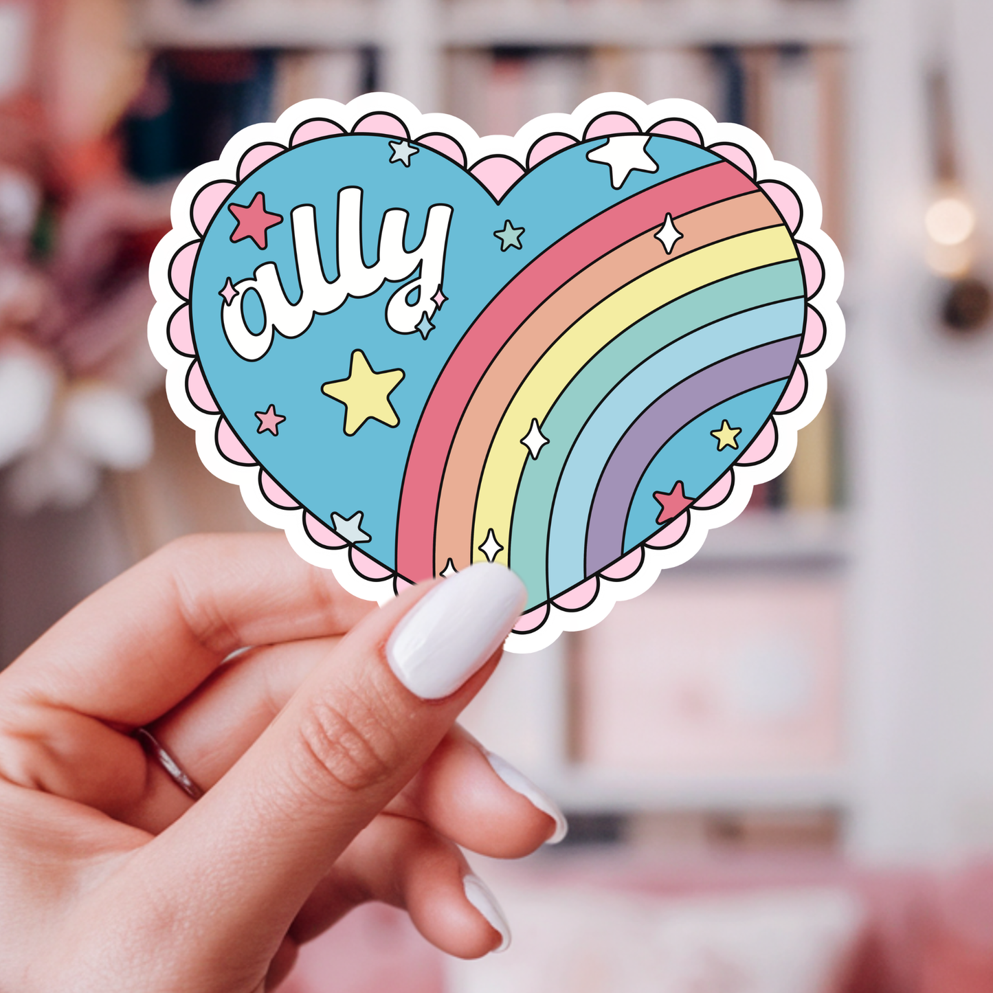 Ally Rainbow Heart Vinyl Sticker ‚Äì LGBTQ+ Pride