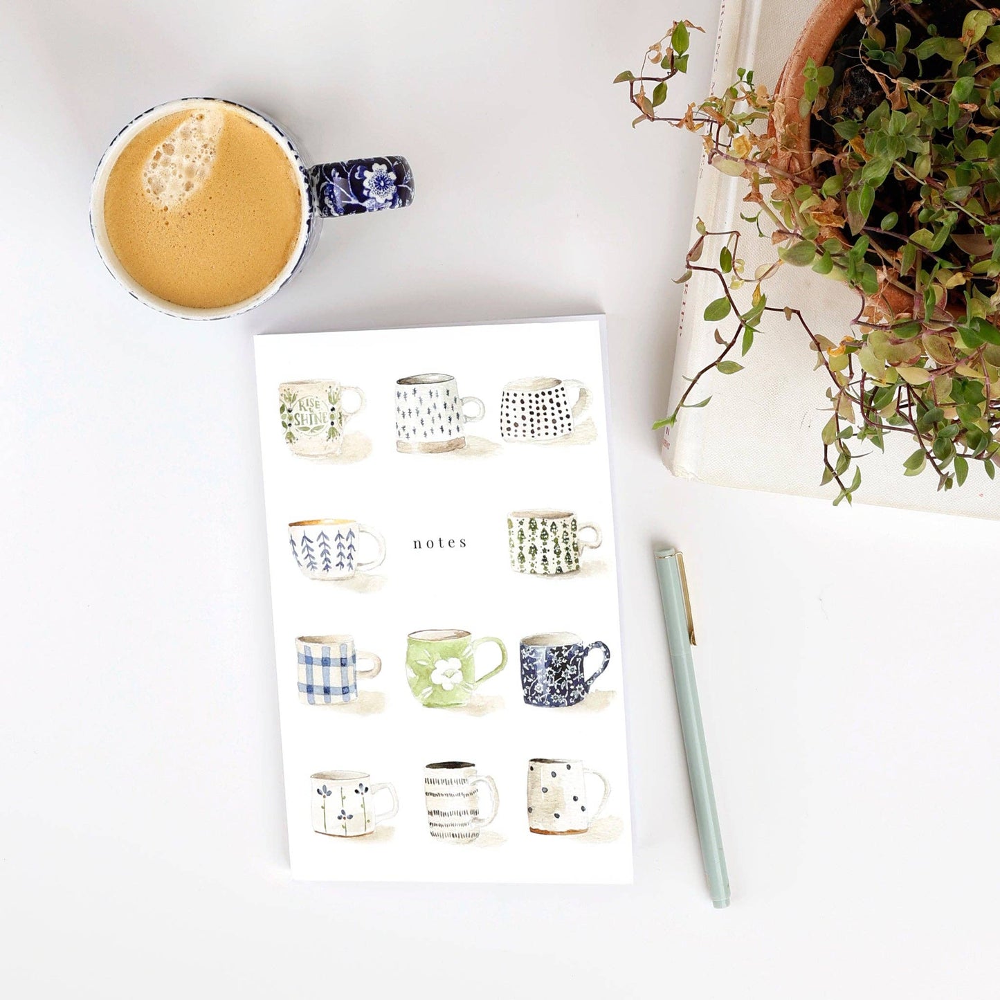 Softtouch Cover Notebook with Original Watercolor Artwork