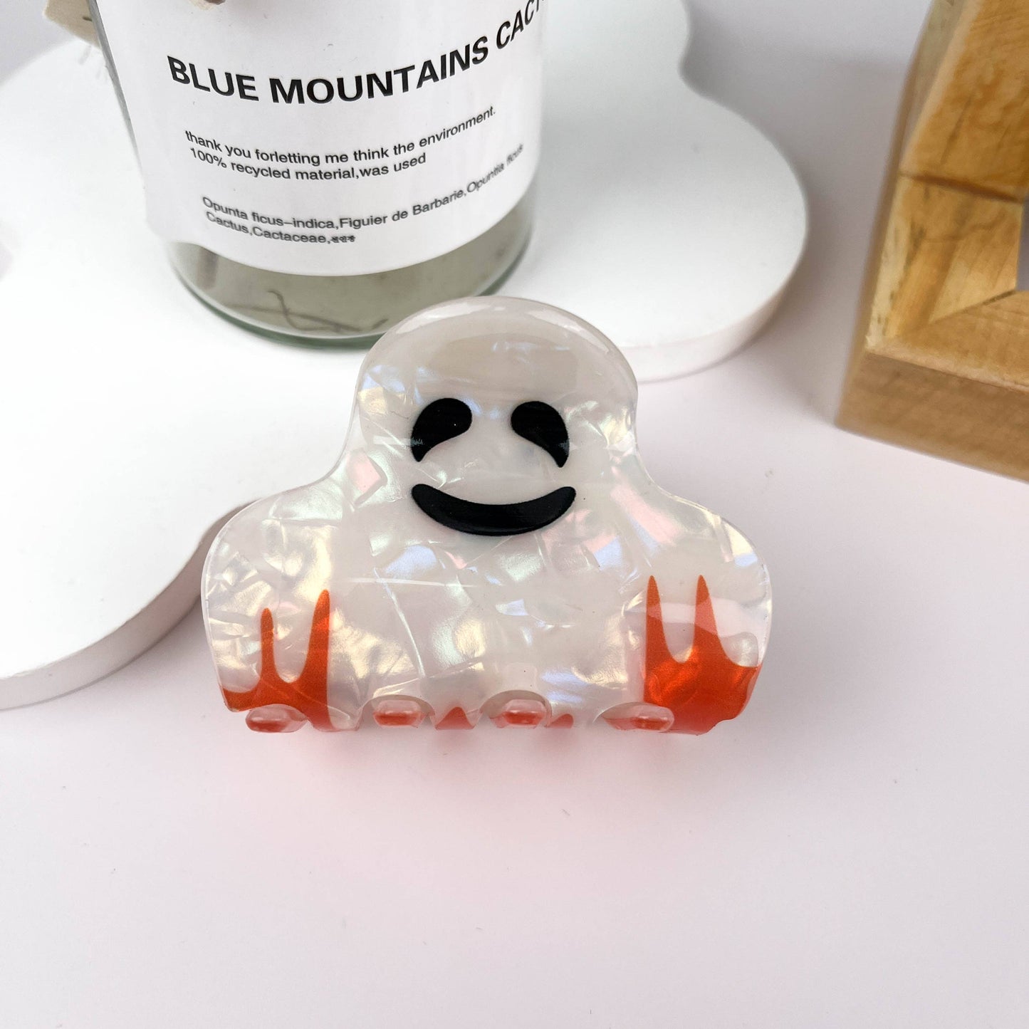 White Ghost Halloween Hair Clip