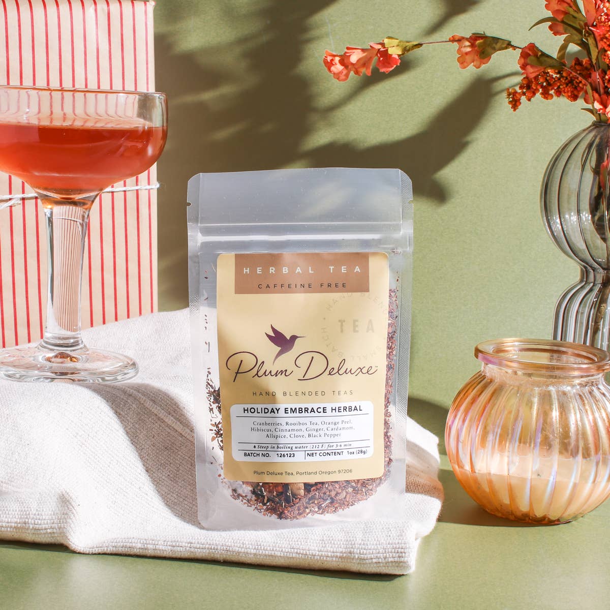 Holiday Embrace Herbal Loose Leaf Tea (Spiced Cranberry)