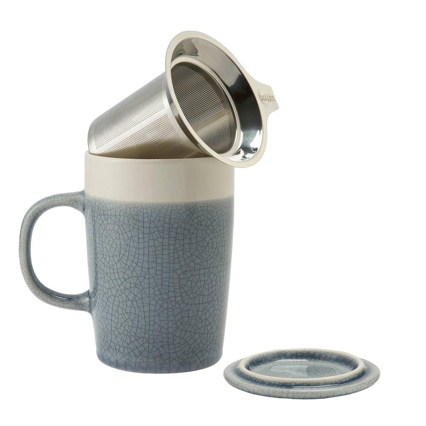 16 oz Crackle Glaze Tea Infuser Mug