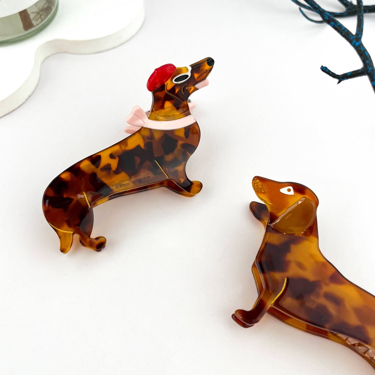 Smart & Playful Dachshund Acetate Hair Claw Clip