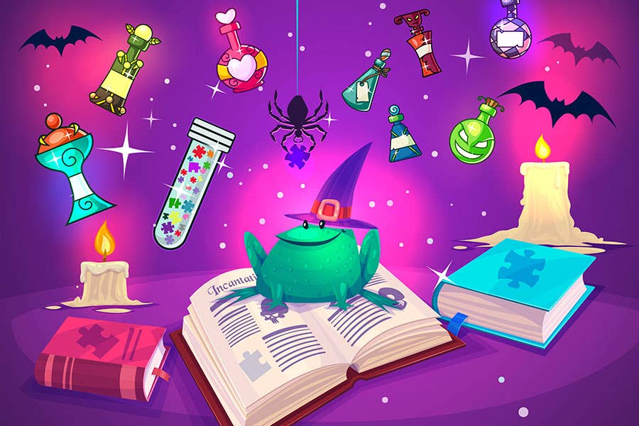 Puzzle Potion Number 5 - Fall, halloween mini jigsaw puzzle