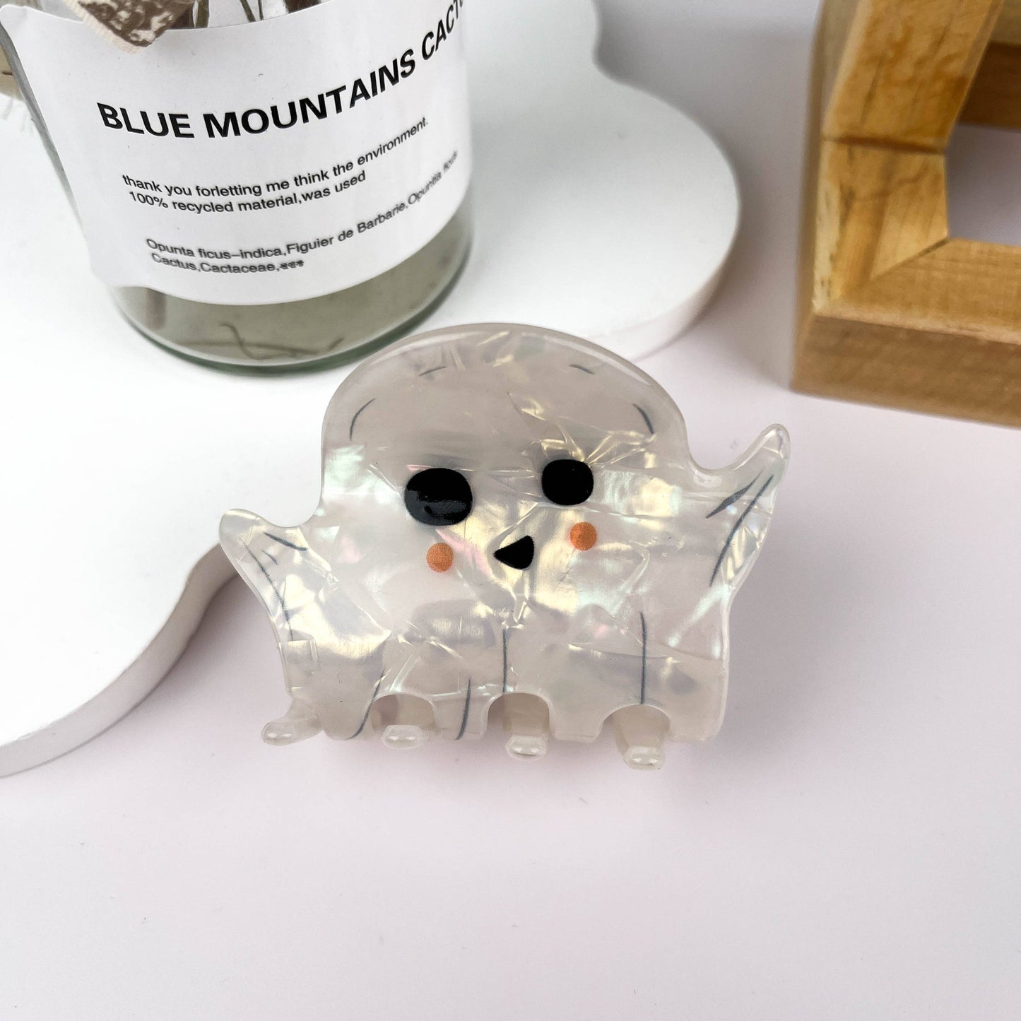 White Ghost Halloween Hair Clip