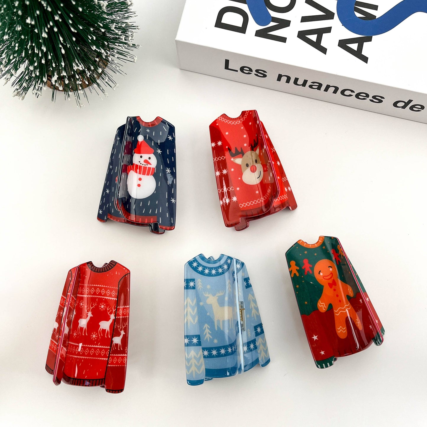 Sweater Style Hair Clip, Christmas Claw Clip