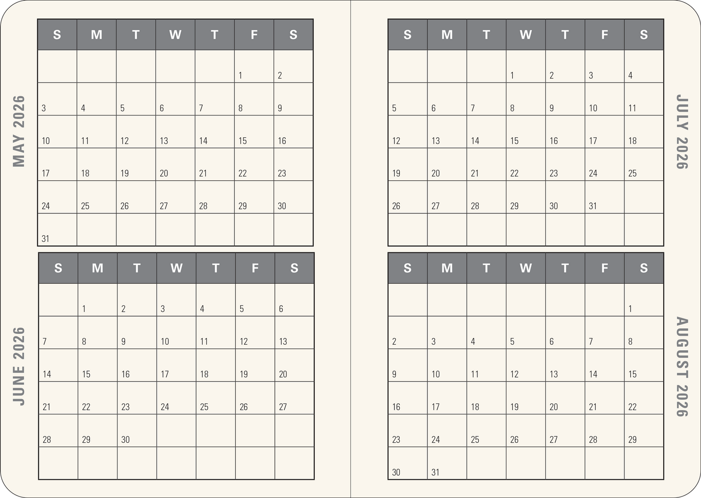 2026 Gilded Ivory Weekly Planner