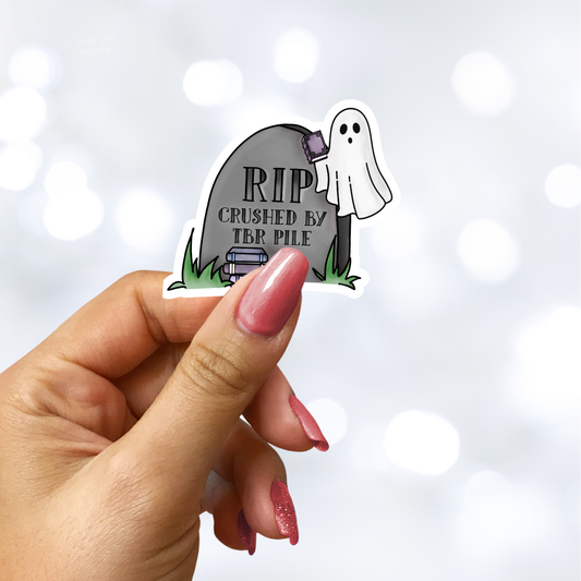RIP Crushed by TBR Gravestone Sticker