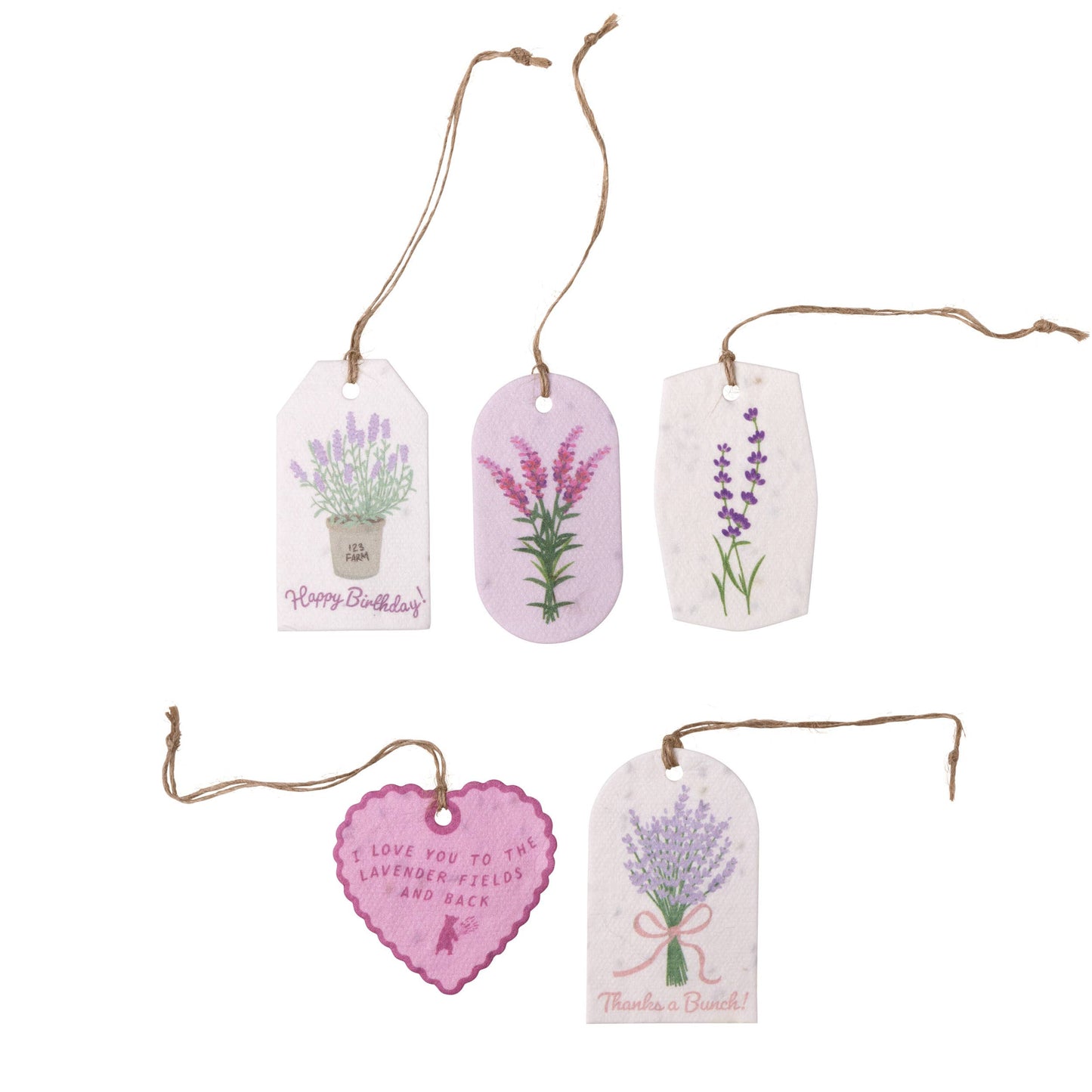 Plantable Seed Gift Tags - Vintage Seed Design, 5 Gift Tags