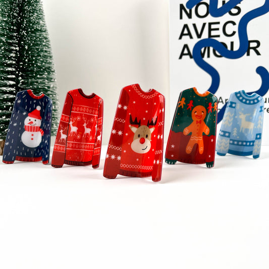 Sweater Style Hair Clip, Christmas Claw Clip