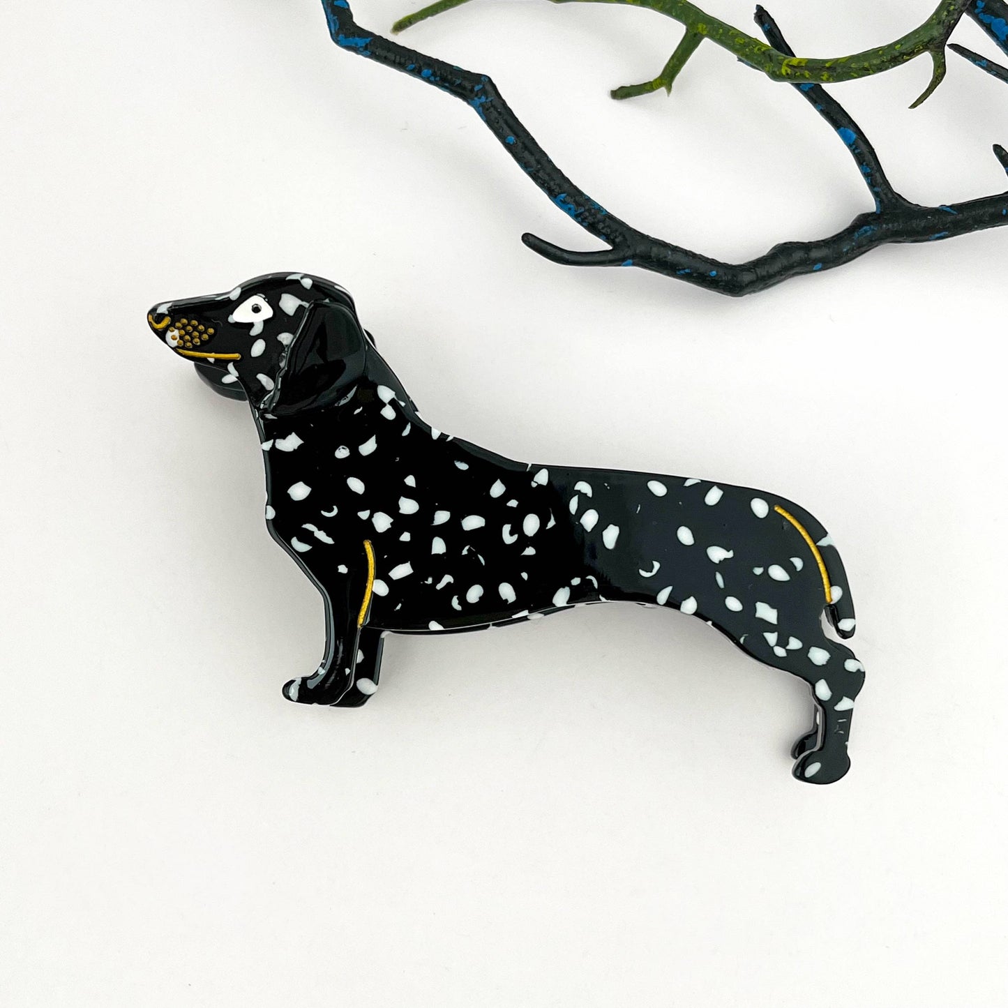 Smart & Playful Dachshund Acetate Hair Claw Clip