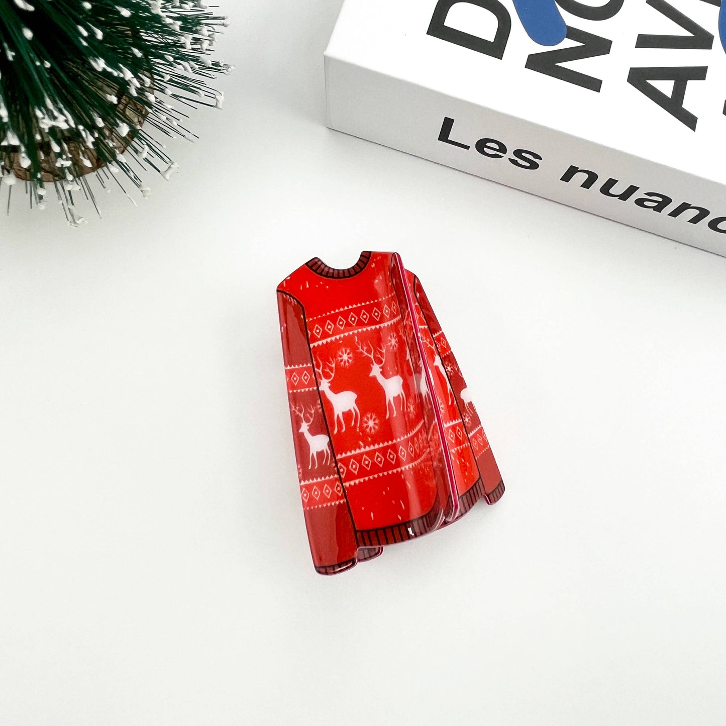 Sweater Style Hair Clip, Christmas Claw Clip