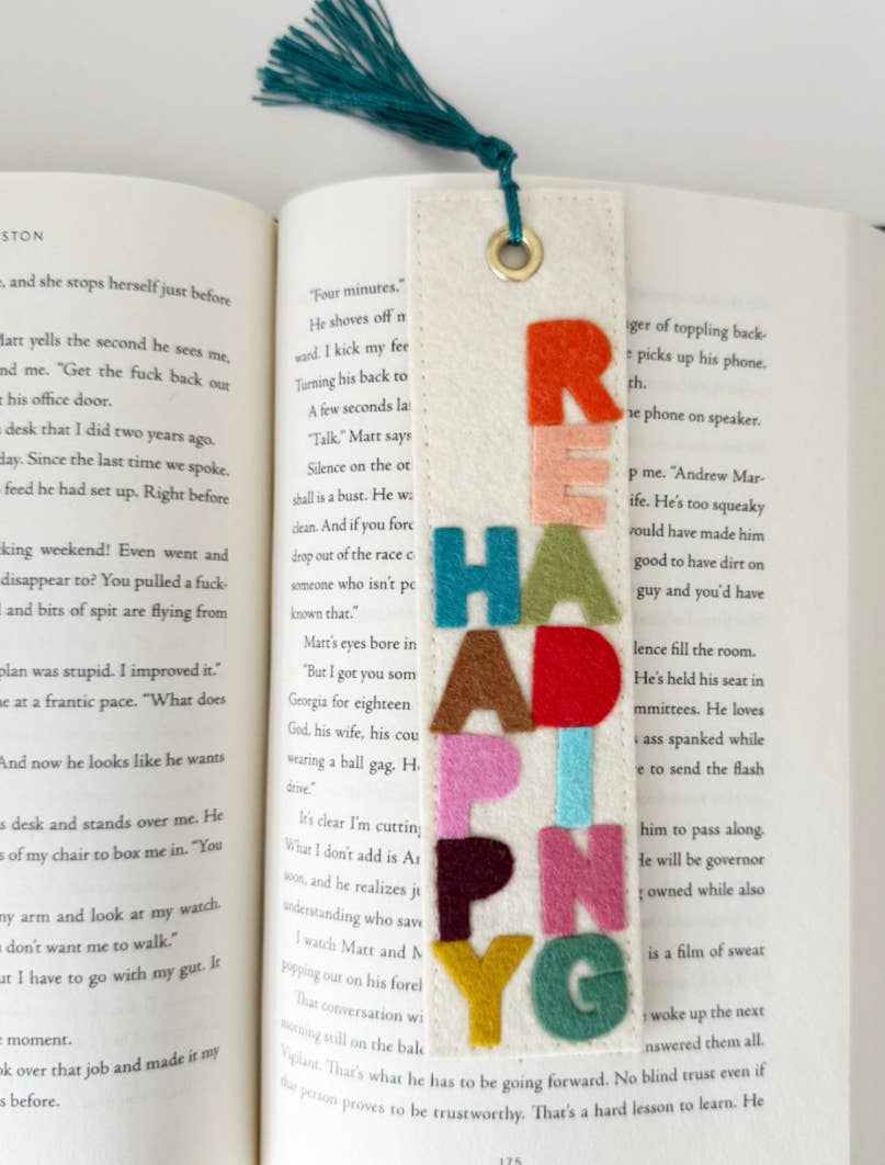 Happy Reading Felt Bookmark