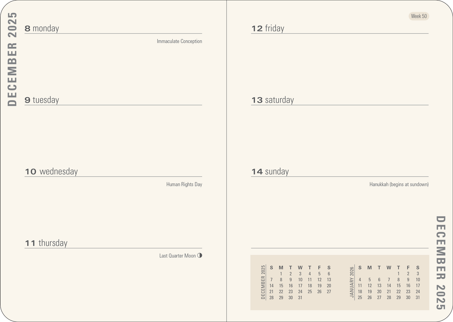 2026 Gilded Ivory Weekly Planner