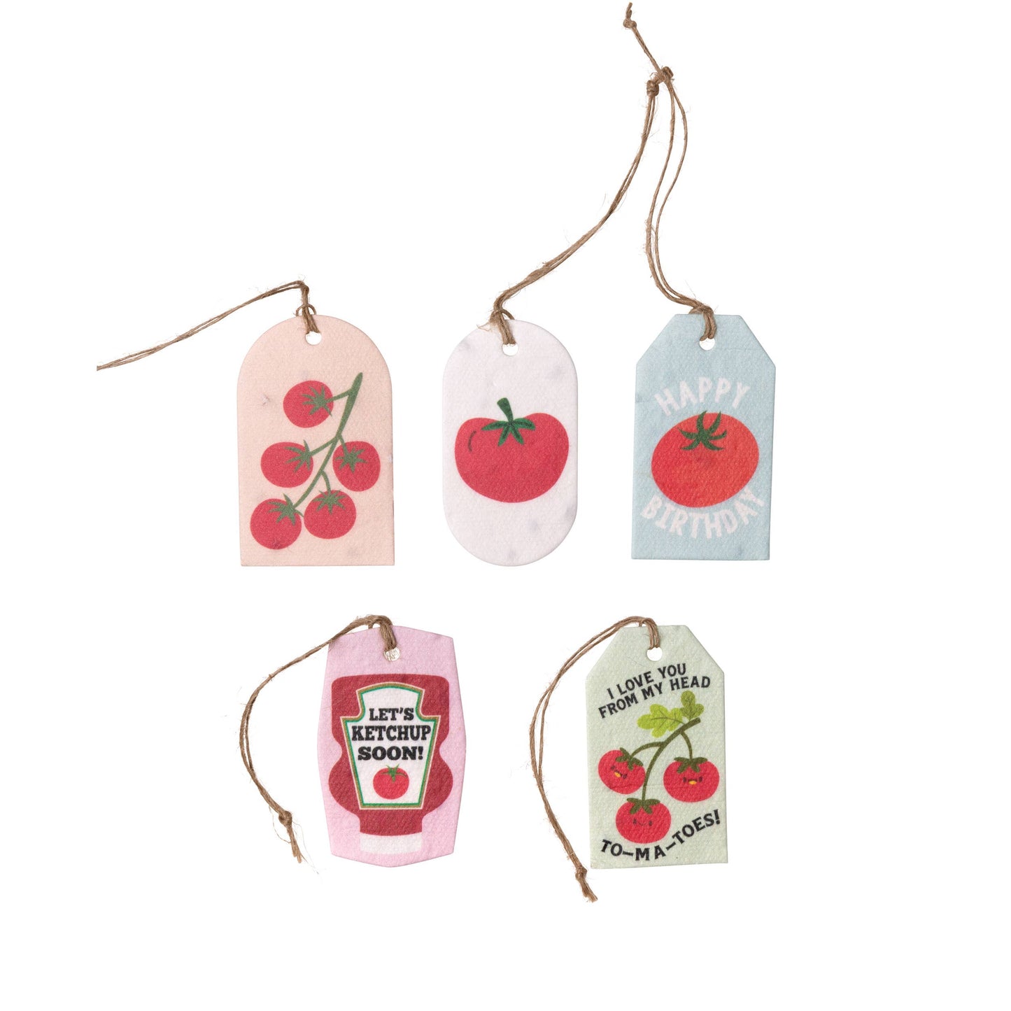 Plantable Seed Gift Tags - Vintage Seed Design, 5 Gift Tags