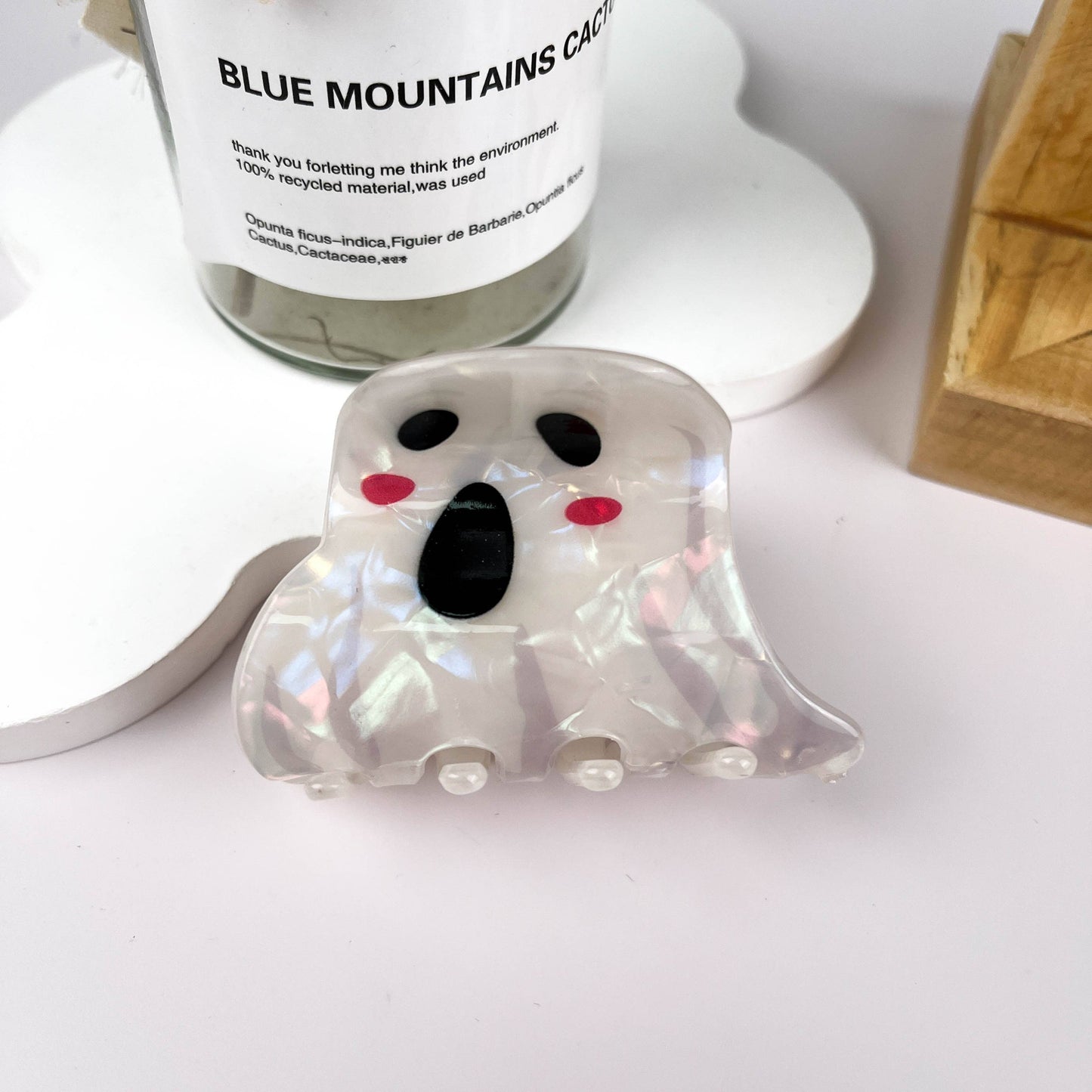 White Ghost Halloween Hair Clip