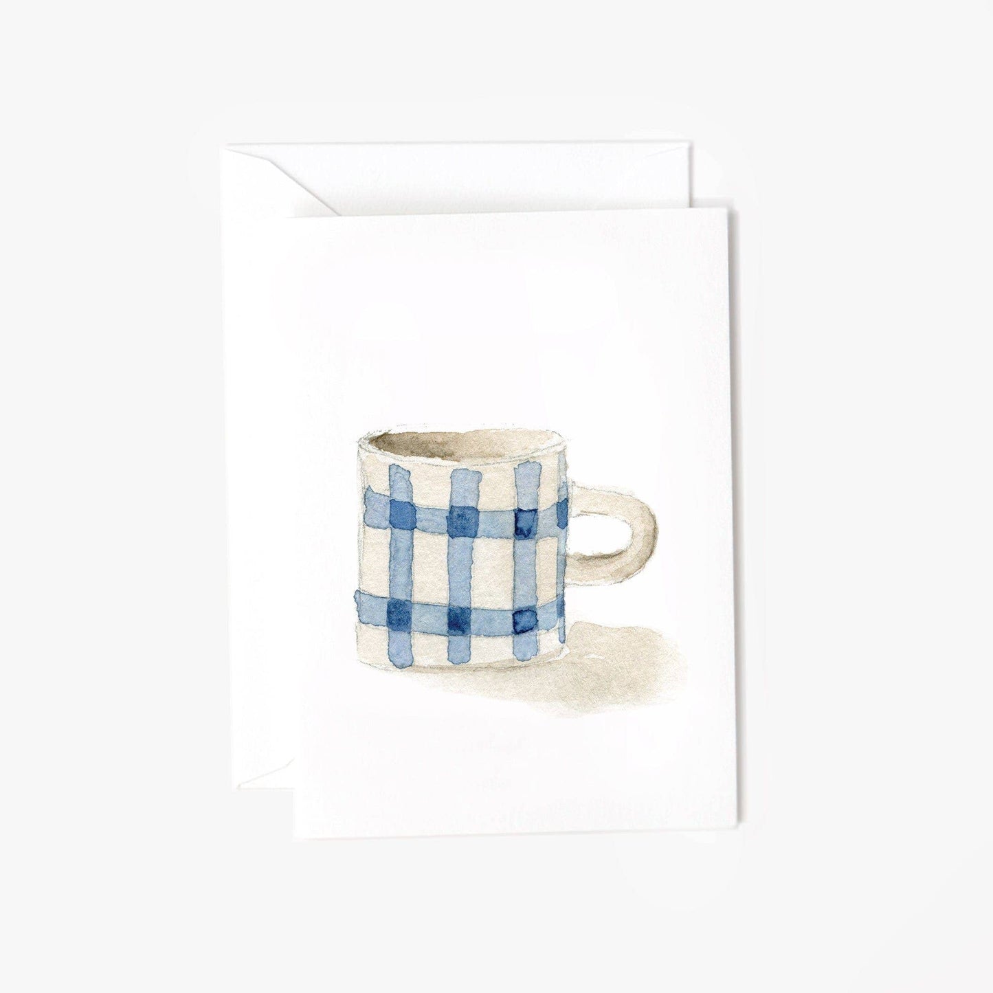 Gingham mug mini notecard