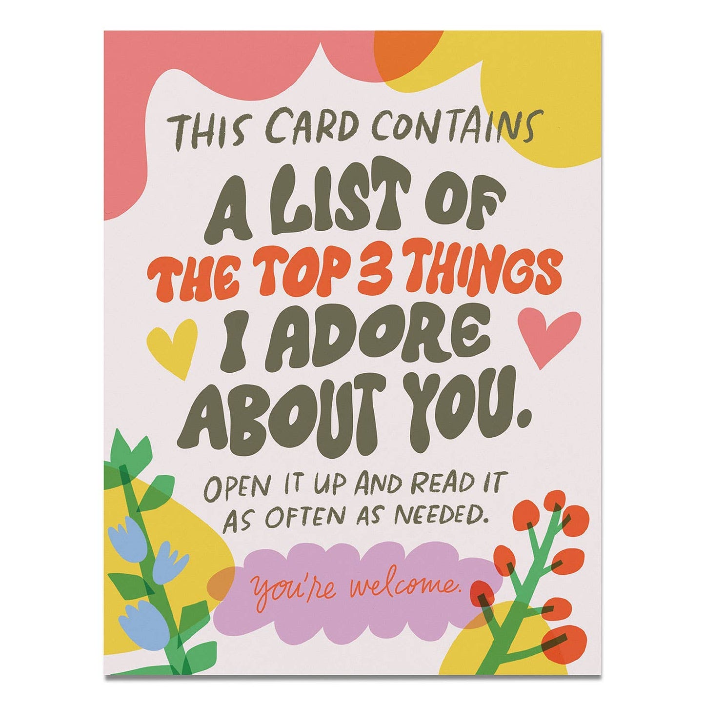 Top 3 Things Greeting Card