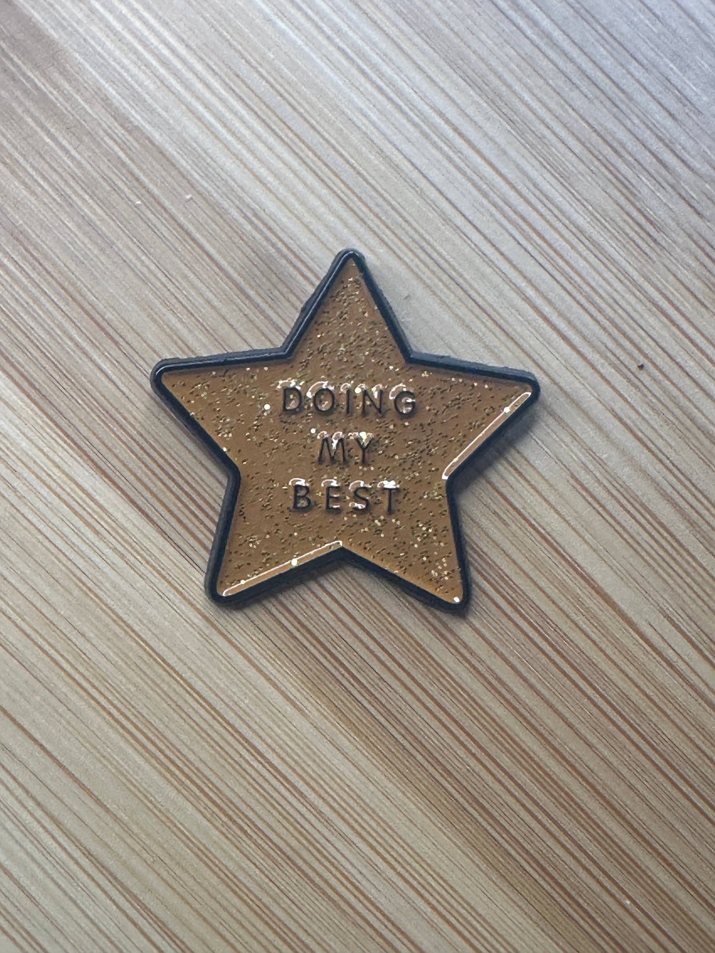 Doing My Best Enamel Pin - Sparkly Gold Star