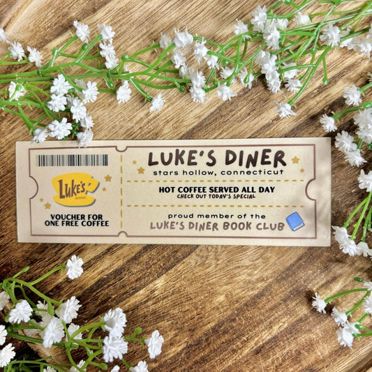 Gilmore Girls Lukes Diner Book Club Ticket Bookmark