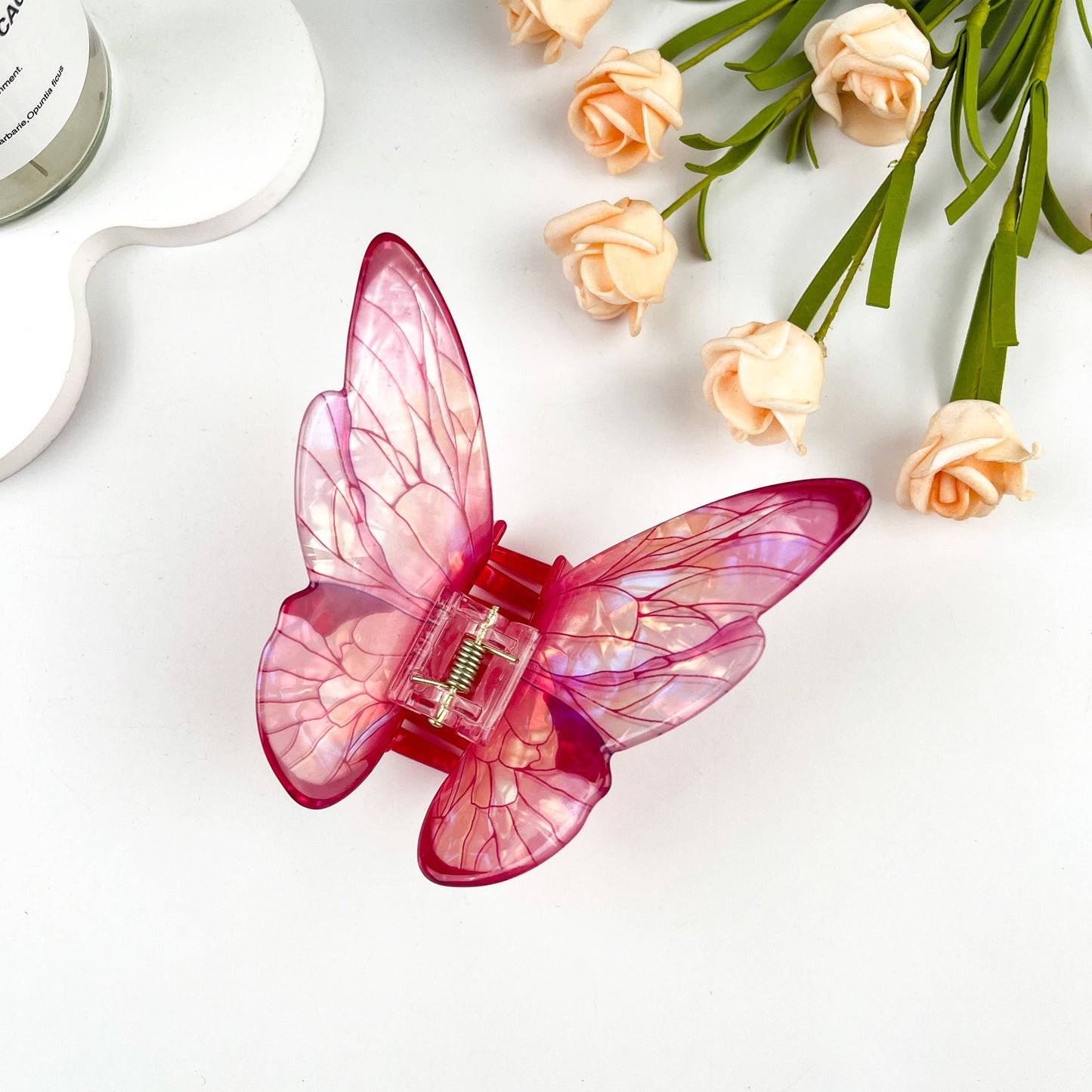 Simulation 3D butterfly elegant hair claw clip