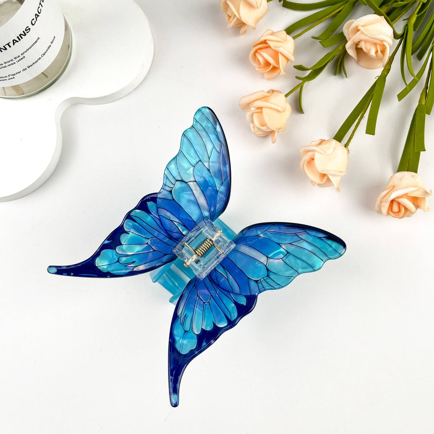 Simulation 3D butterfly elegant hair claw clip