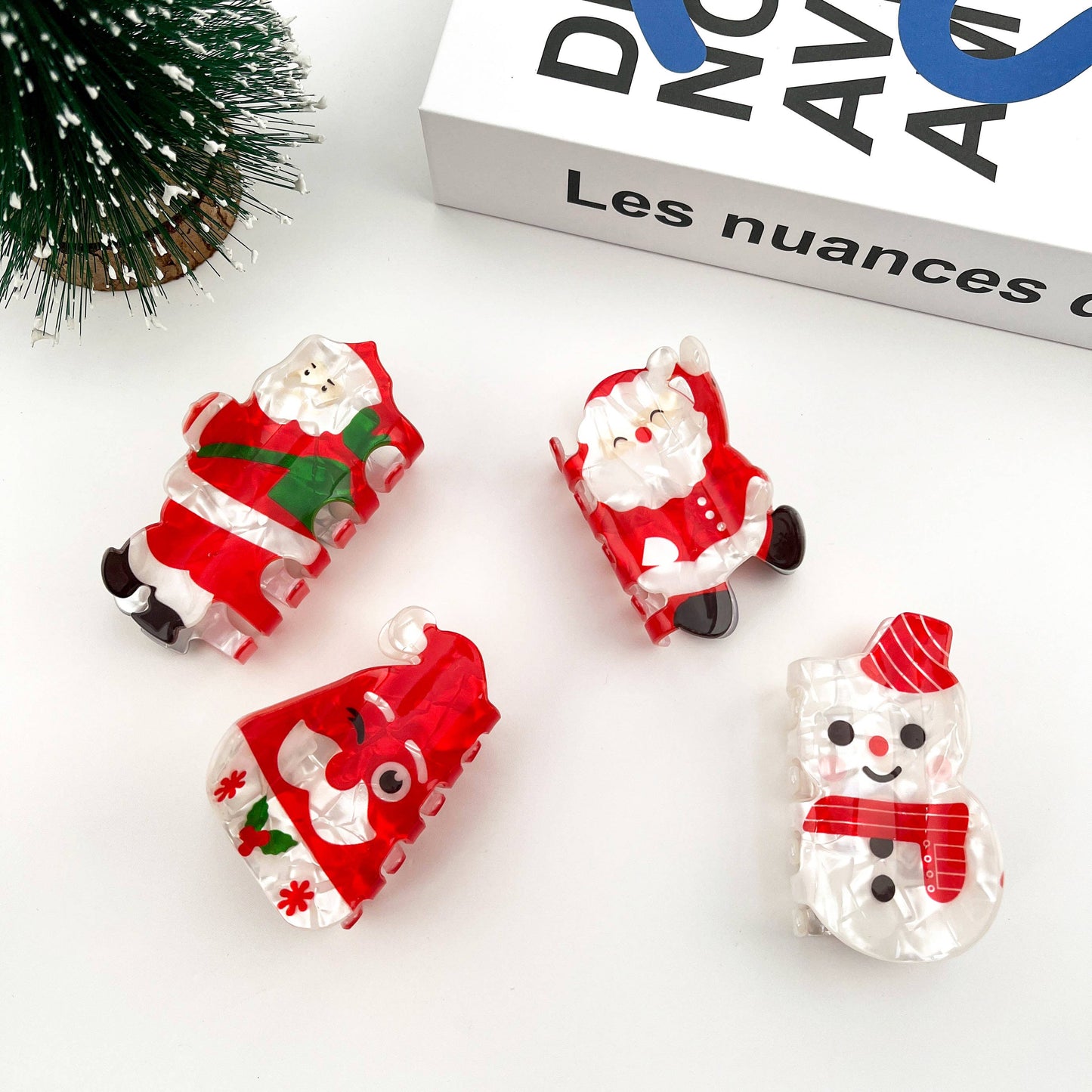 Cute Santa Claus Hair Clip, Red Christmas Claw Clips