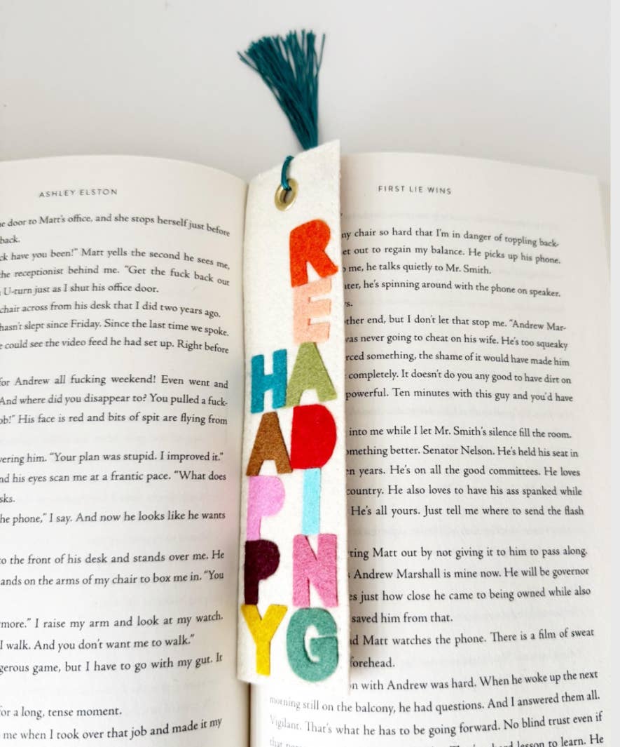 Happy Reading Felt Bookmark