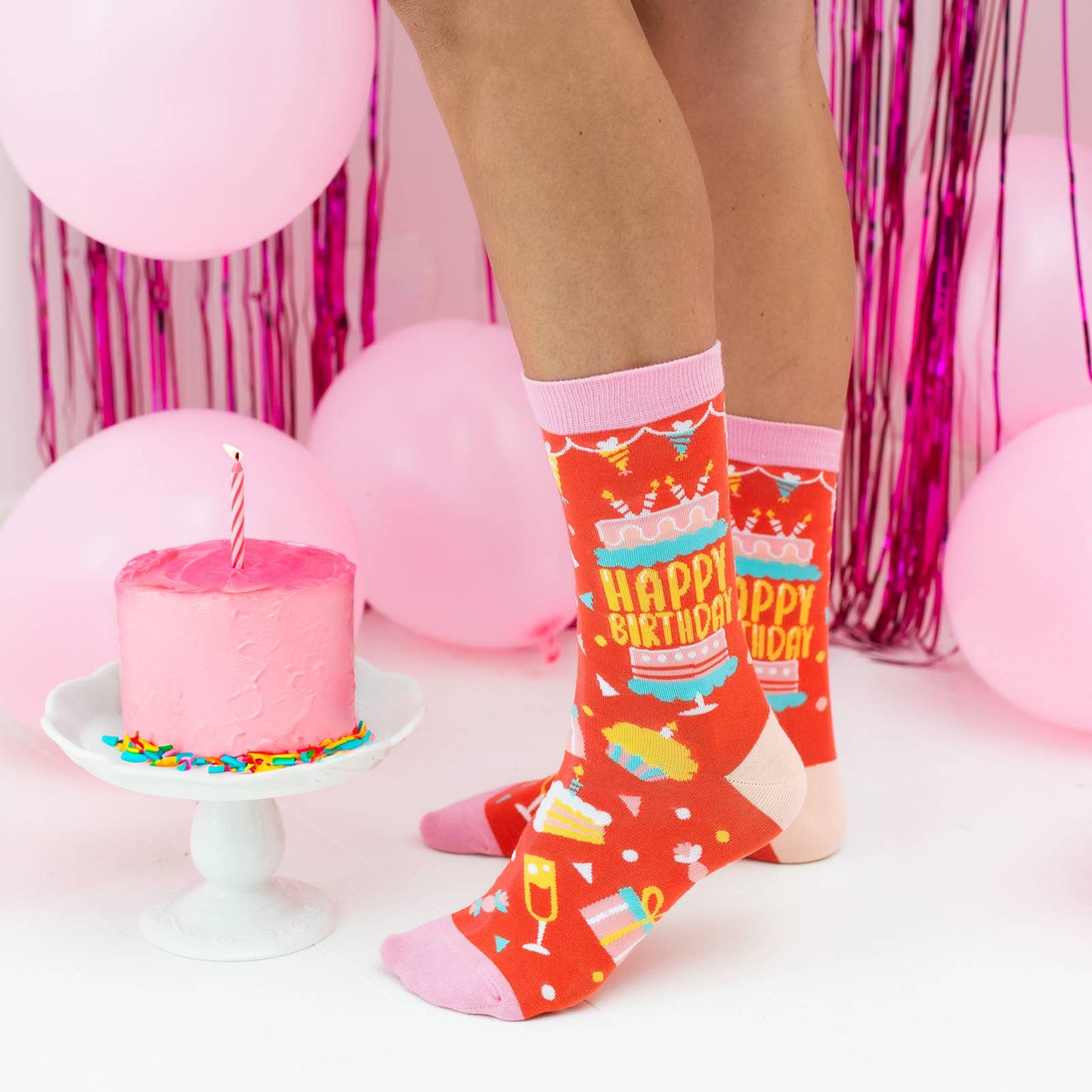 Happy Birthday (Pink) Socks