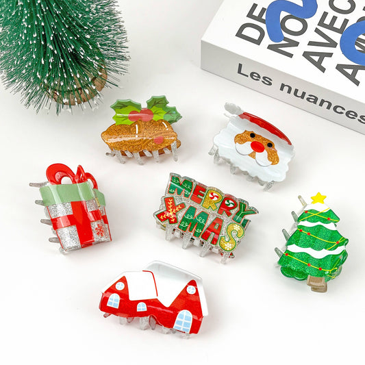 Christmas Series Claw Clip, Winter Hair Clip