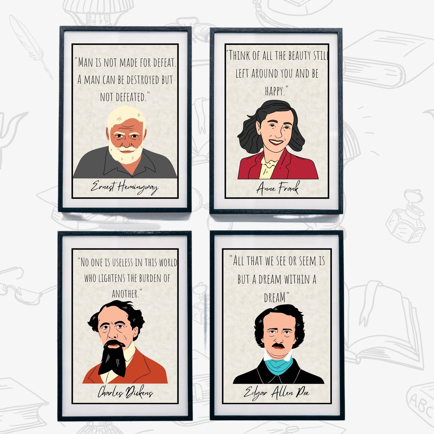 Author Series: Inspirational Quote Prints Vintage Styled