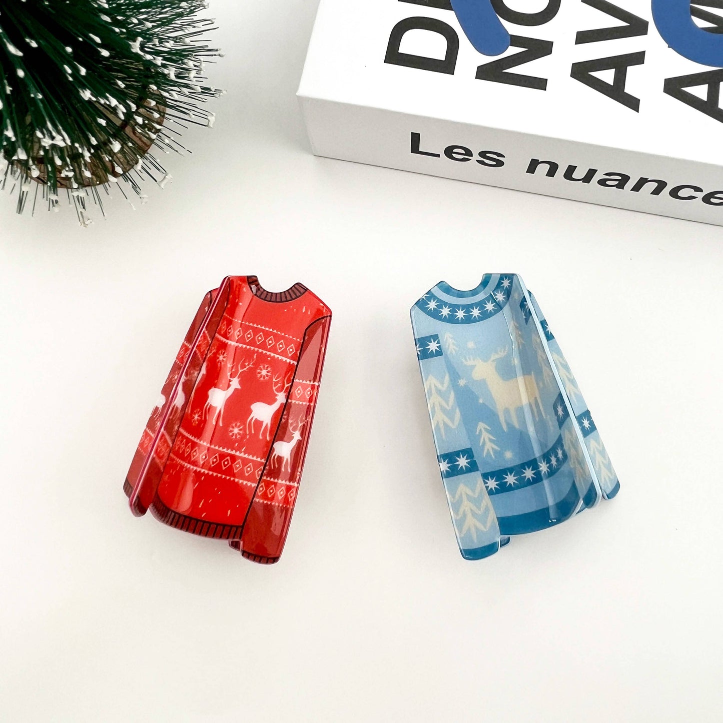 Sweater Style Hair Clip, Christmas Claw Clip