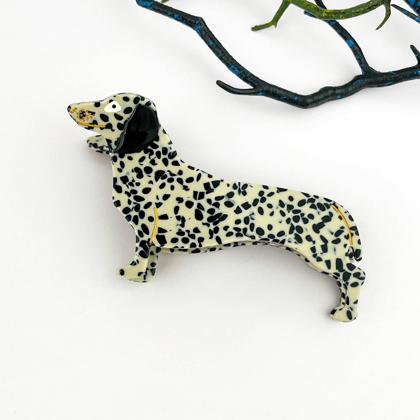 Smart & Playful Dachshund Acetate Hair Claw Clip