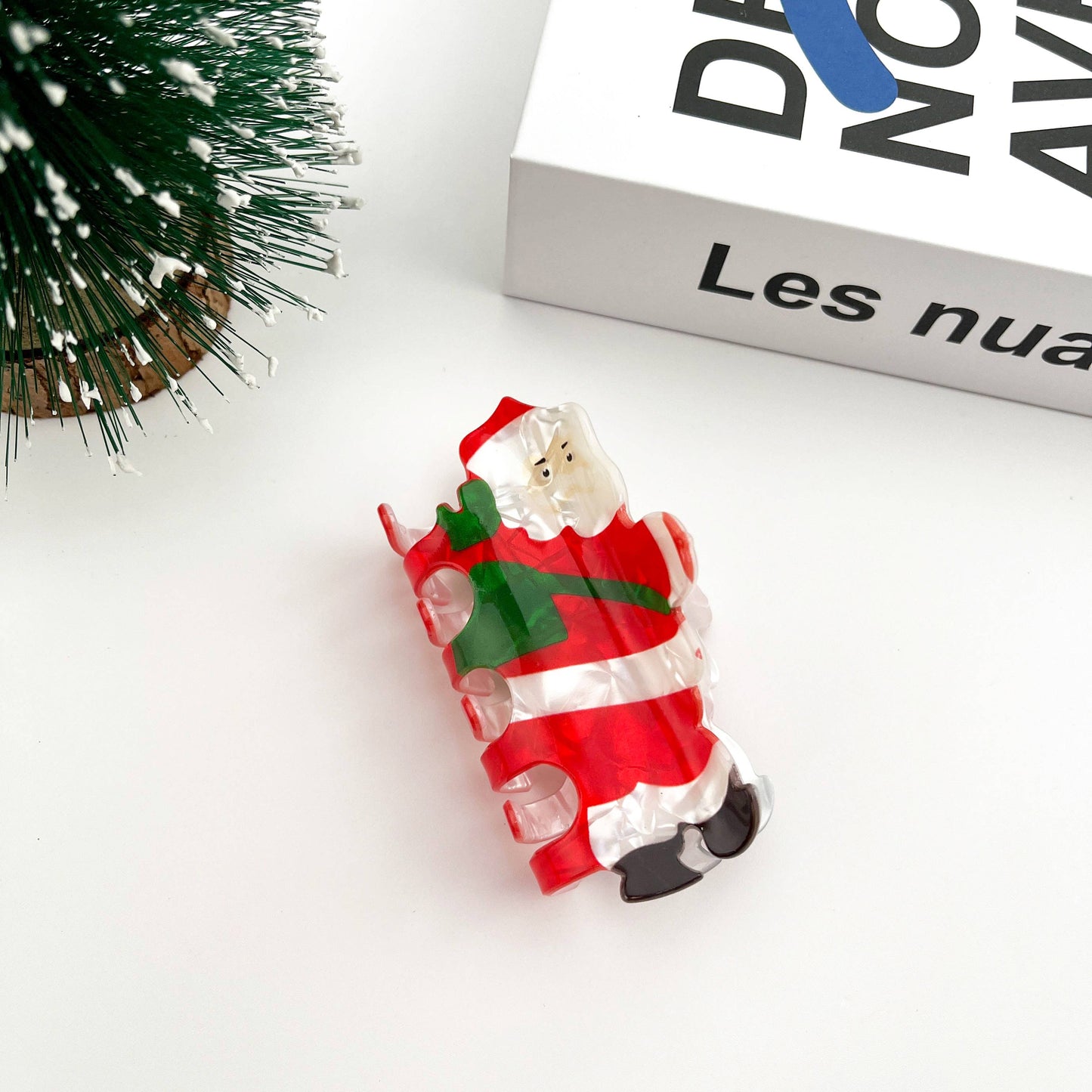 Cute Santa Claus Hair Clip, Red Christmas Claw Clips