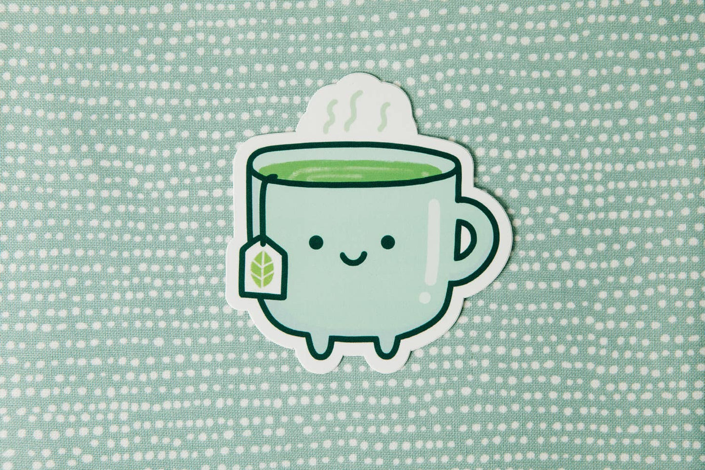 Green Tea Cup Vinyl Decal Sticker