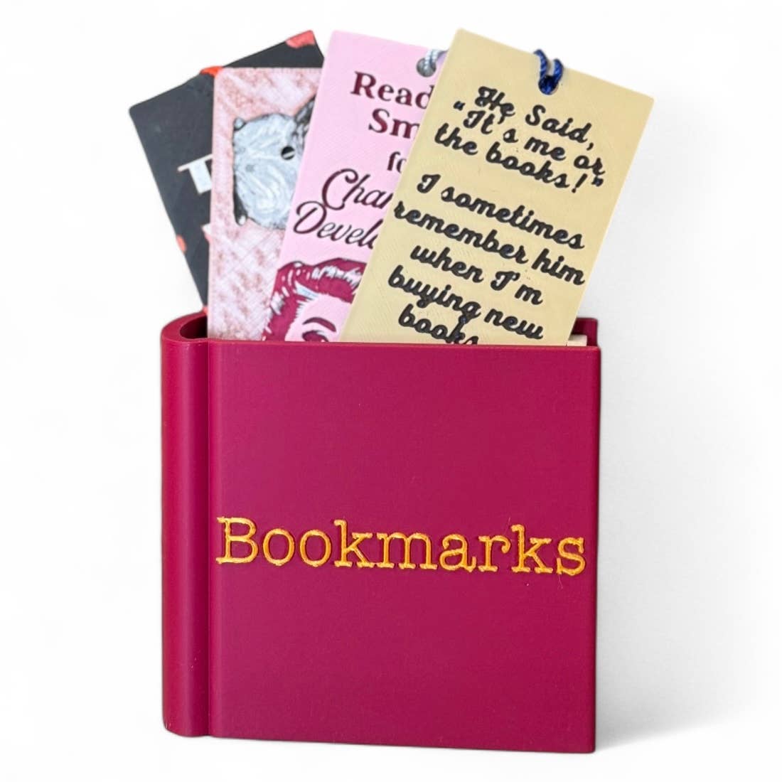 Bookmark Holder Caddy, Bookshelf Decor