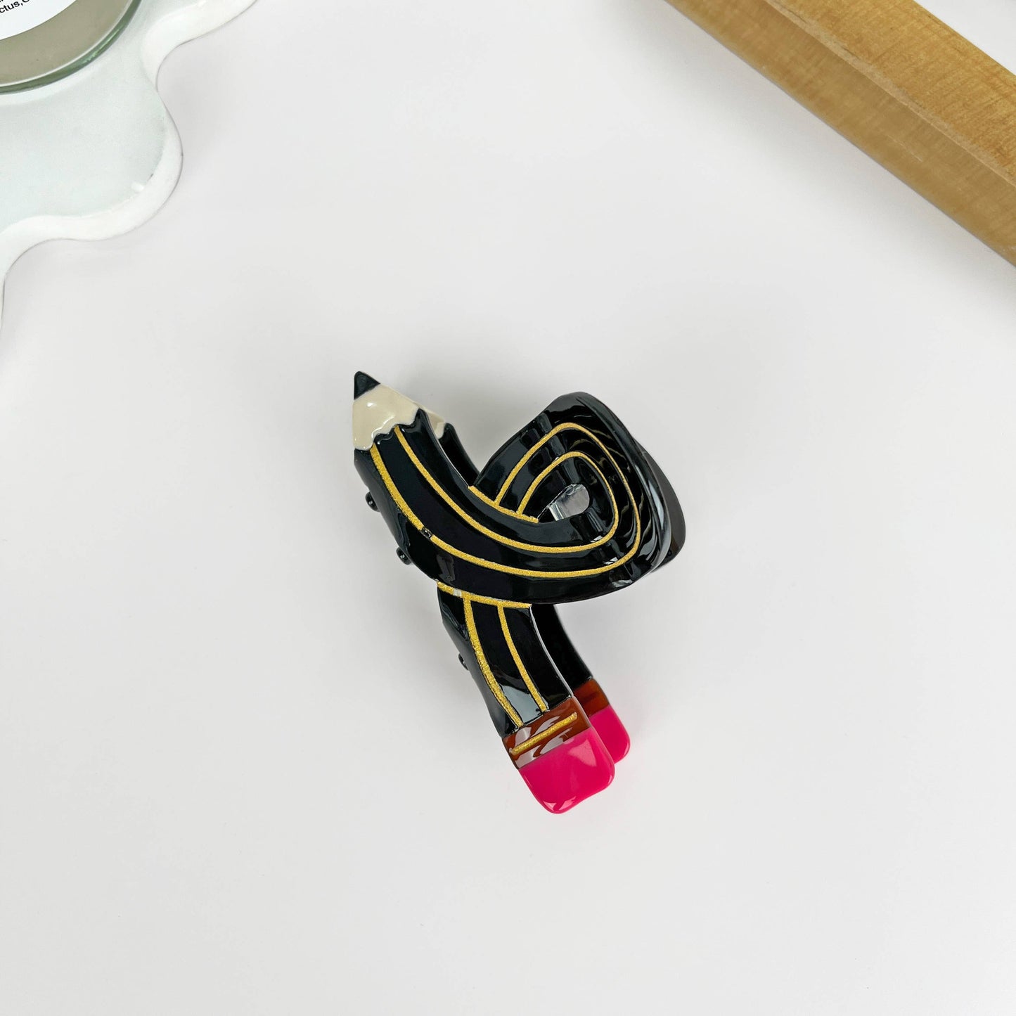 Acetate pencil hair claw clip