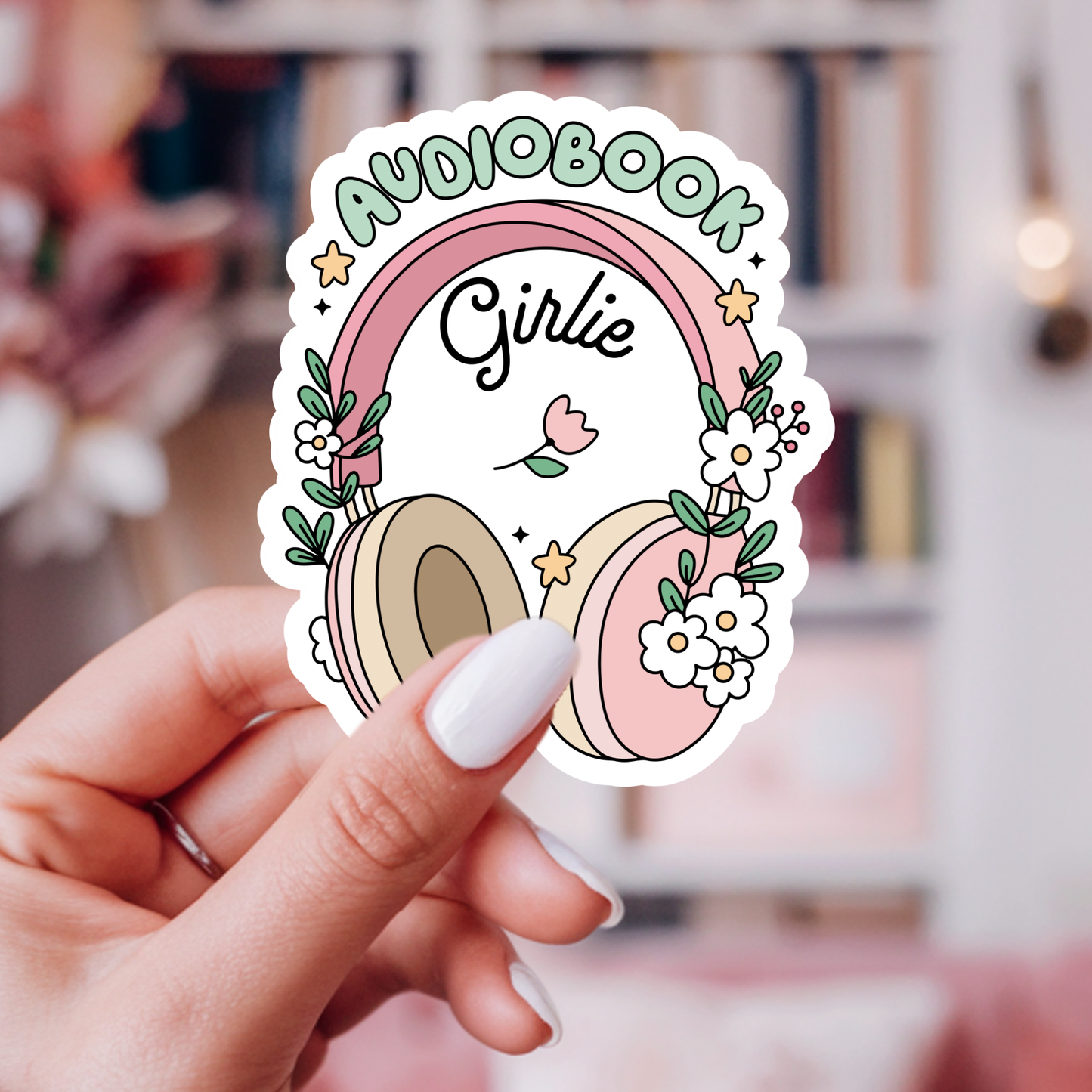 Audio Book Girlie Vinyl Sticker