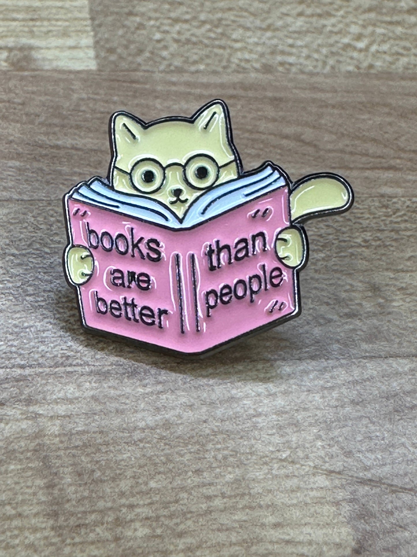 Books are Better Than People Cat Pin